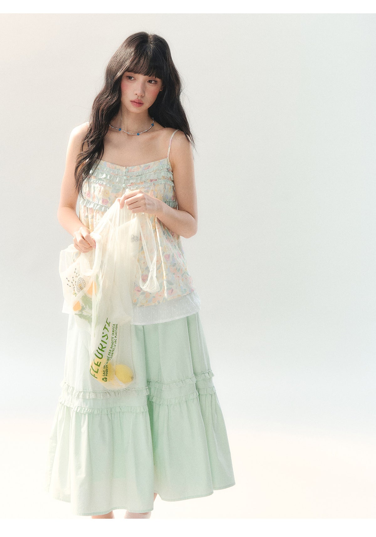 [CAN] "Spring Garden" Floral Lace Cami Skirt Set