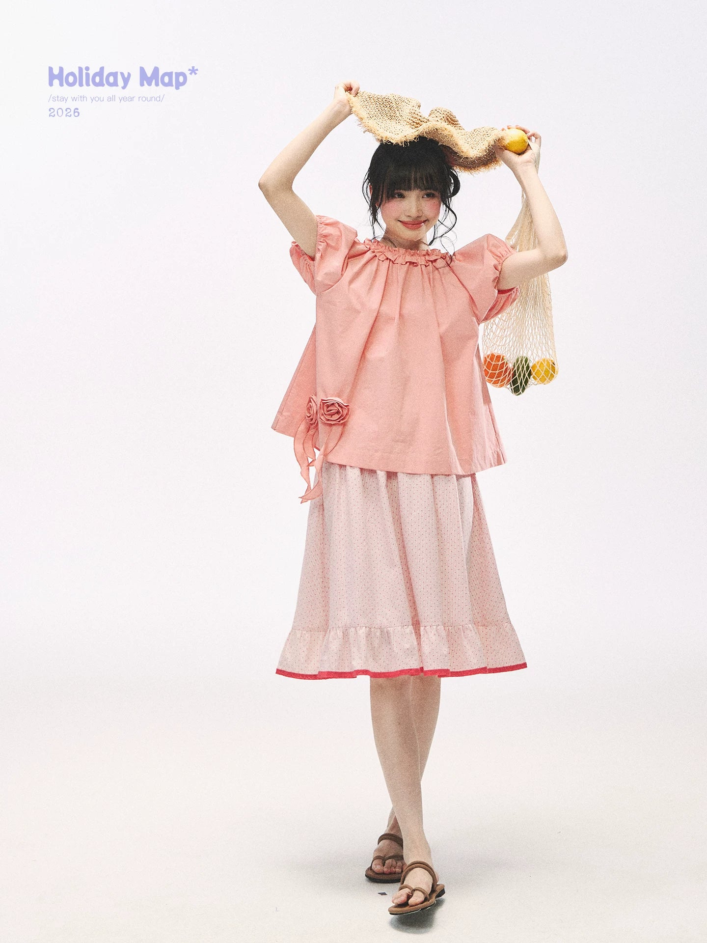 "Rosy Picnic" Pink Polka Dot A-Line Mini Skirt