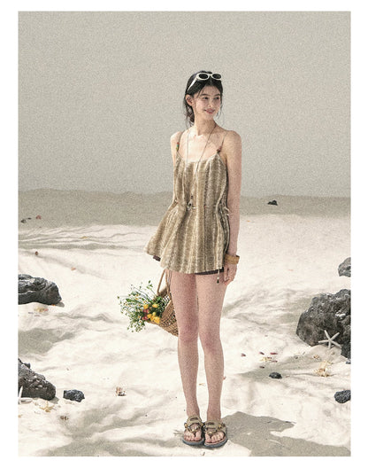 "Layered Petals in Motion" Chestnut Brown Ruffle Skort 5324853