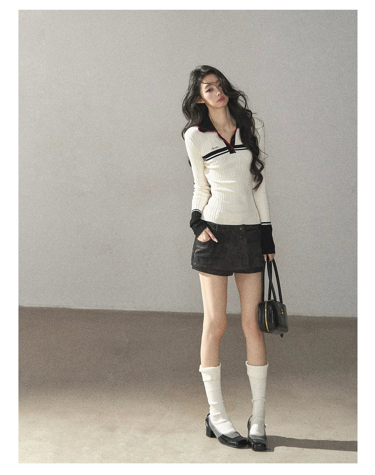 AOMALM - "Among the Oak Trees" Sophisticated Gray Faux Suede Skort