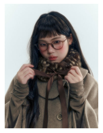 Horridale - Asymmetric Peter Pan Collar Wool-Blend Cape Coat – Oatmeal Beige