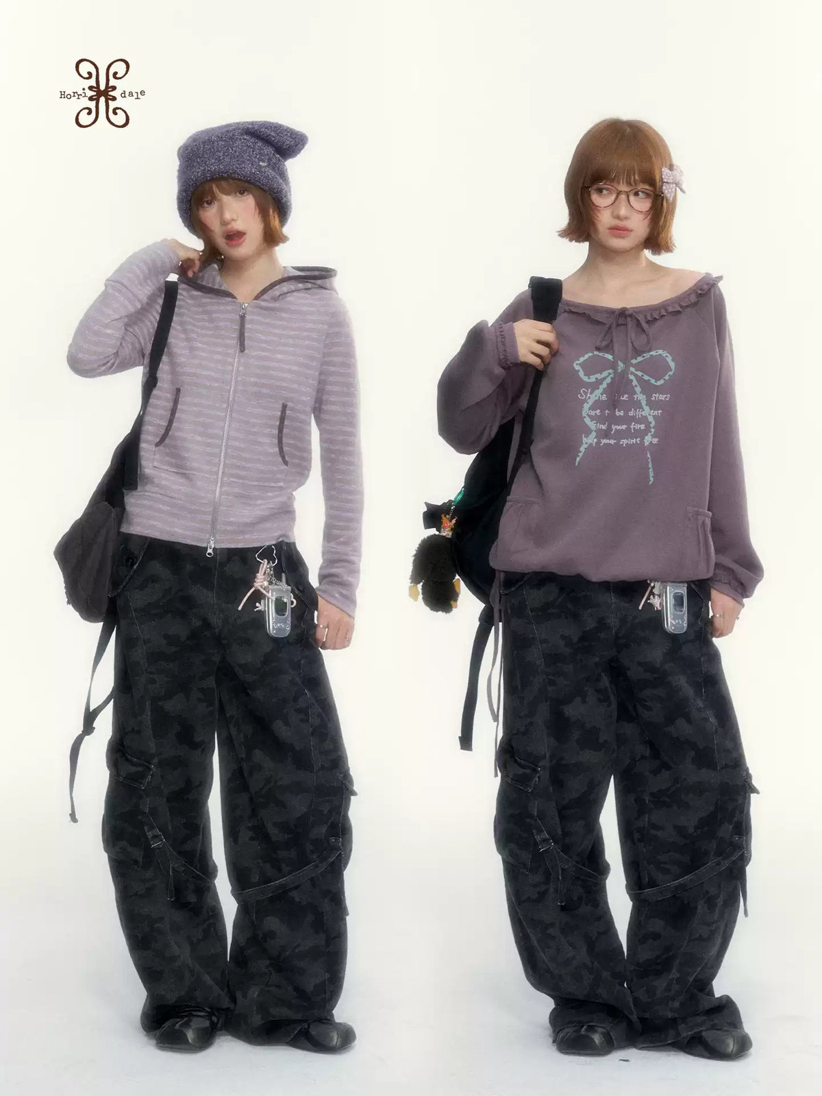 Camouflage Washed Wide-Leg Utility Pants