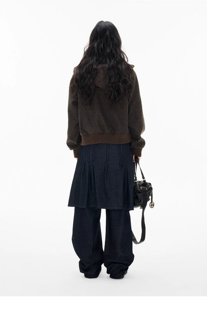 EZEK | Preppy Hooded Wool Blend Jacket with Button Front