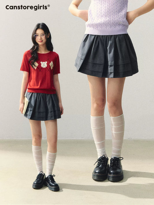 "Dark Academia Mood" Pleated Skort LL2026064