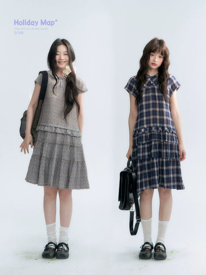 "Weekend Diary" Ruffle Tiered Polo Midi Dress