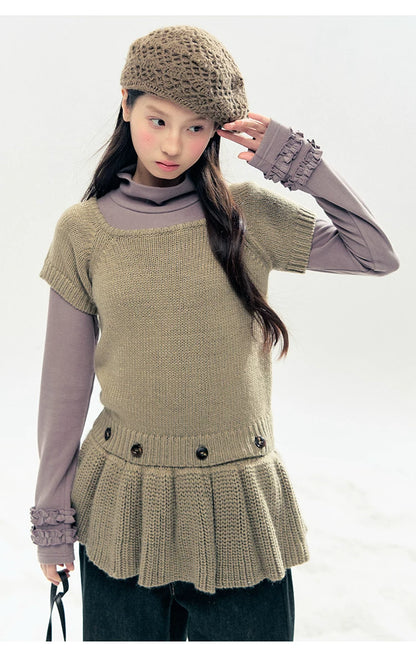 "Vintage Sonata" Khaki 3-Way Convertible Knit Top Set