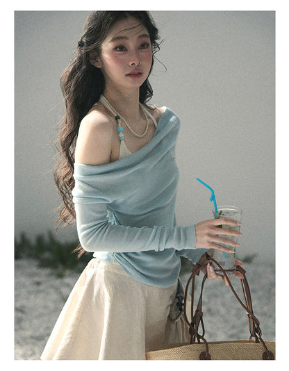 “Sugar Frost Diaries” Crystal Blue Layered Halter Top