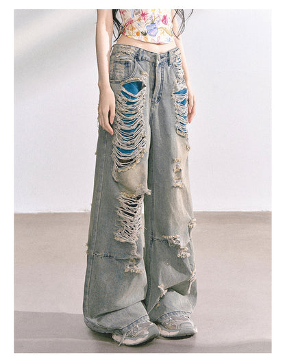 少也眼 “Everstreet" Ripped Straight-Leg Denim Pants 4763