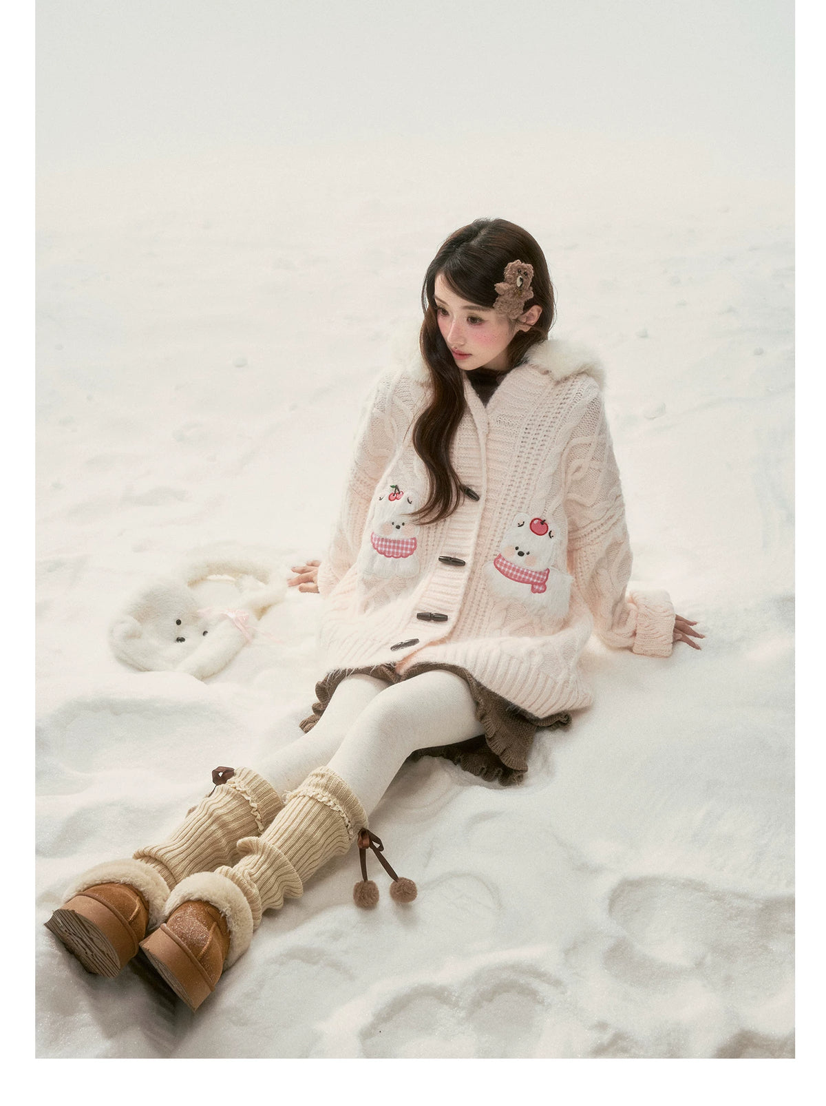 BIBIBENCY - Pink West Highland Terrier Knit Cardigan