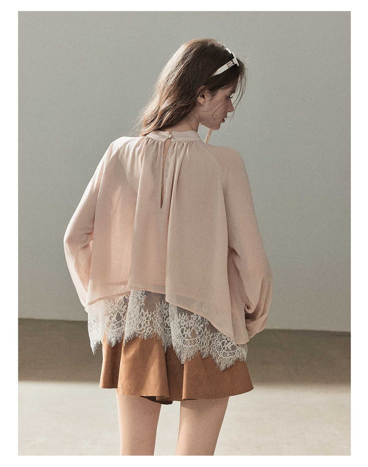 170726 "Blooming Evening Sakura" Soft Pink Lace Cover-Up Blouse