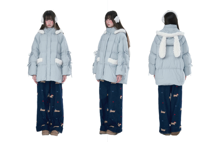 林雪仪 - Haze Blue Rabbit Ear Jacket