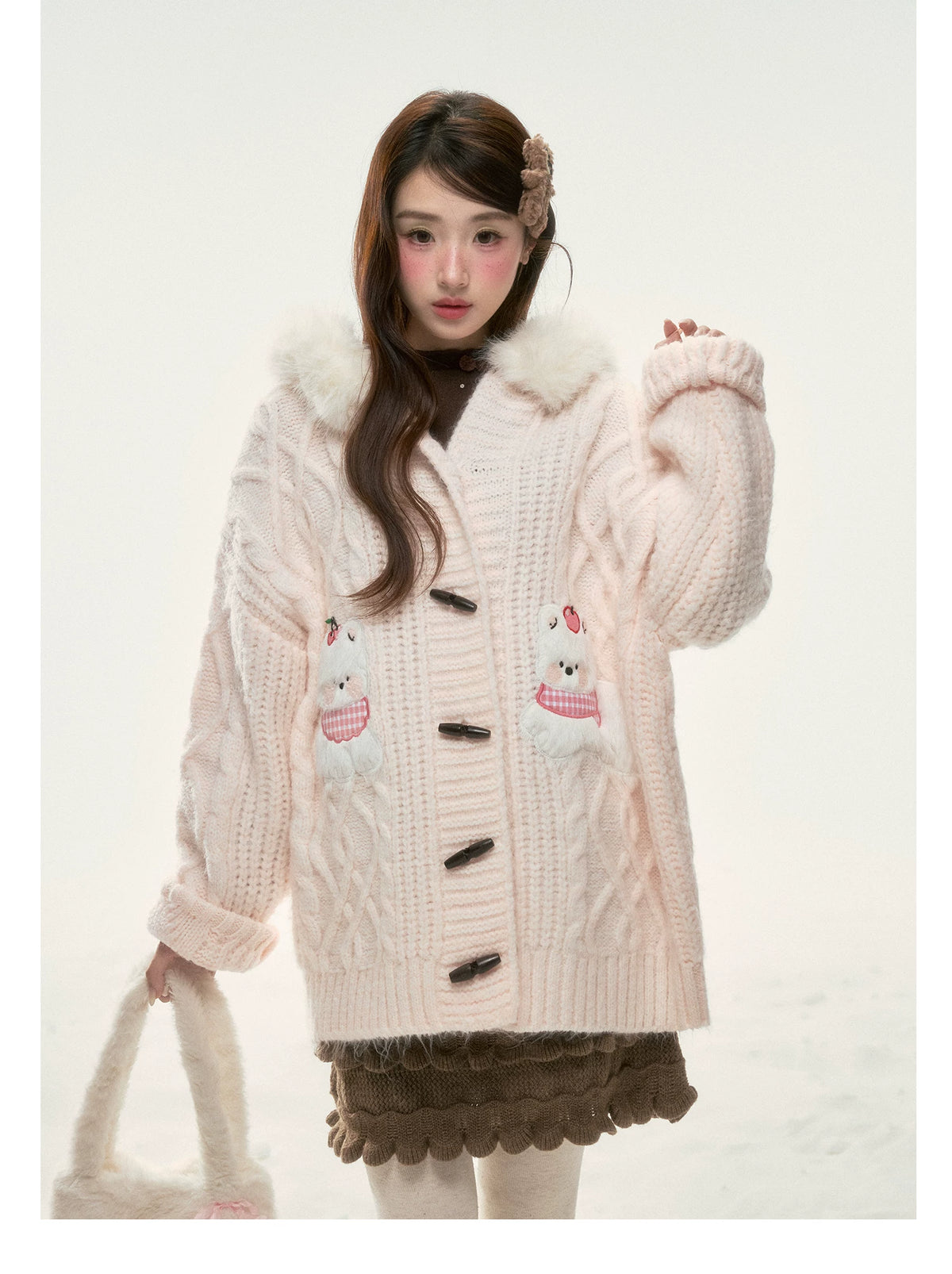 BIBIBENCY - Pink West Highland Terrier Knit Cardigan