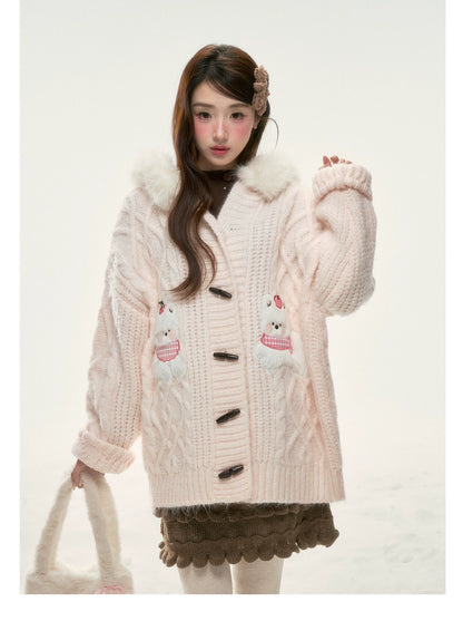 BIBIBENCY - Pink West Highland Terrier Knit Cardigan