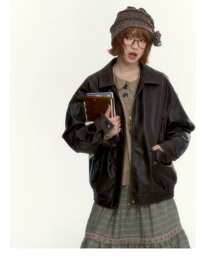 "The Vintage Darling" Light Coffee Plaid Cotton Peter Pan Collar Blouse