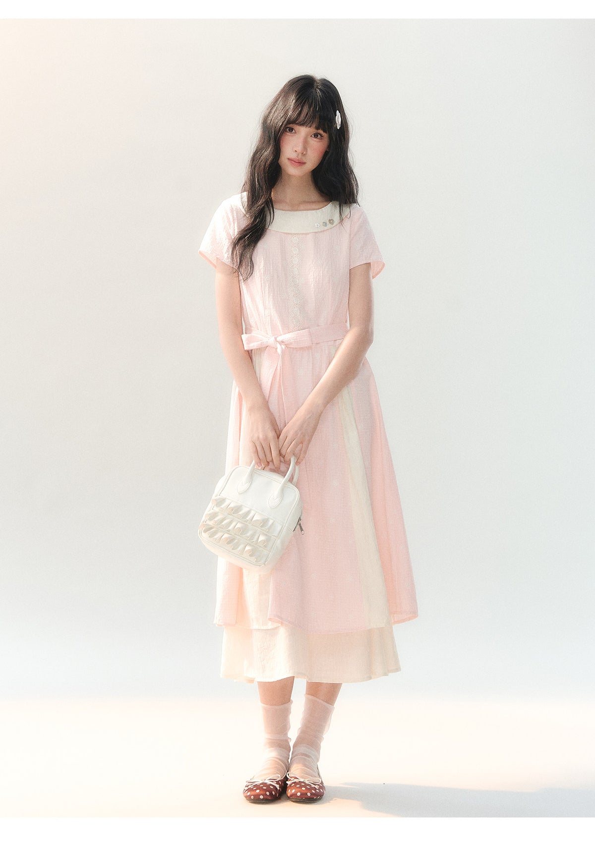 [CAN] "Sakura Mist Blossom" Pink Floral Doll Collar Dress