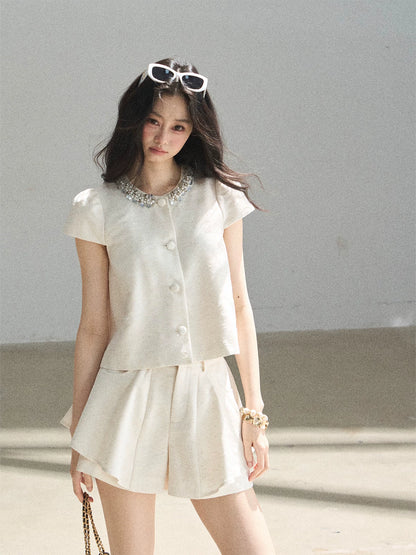 "Summer in the Sunlight" Dutch Cream Tweed Two-Piece Set