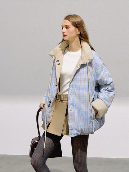 BOHOL BLING - Reversible Contrast Bow-Tie Puffer Jacket