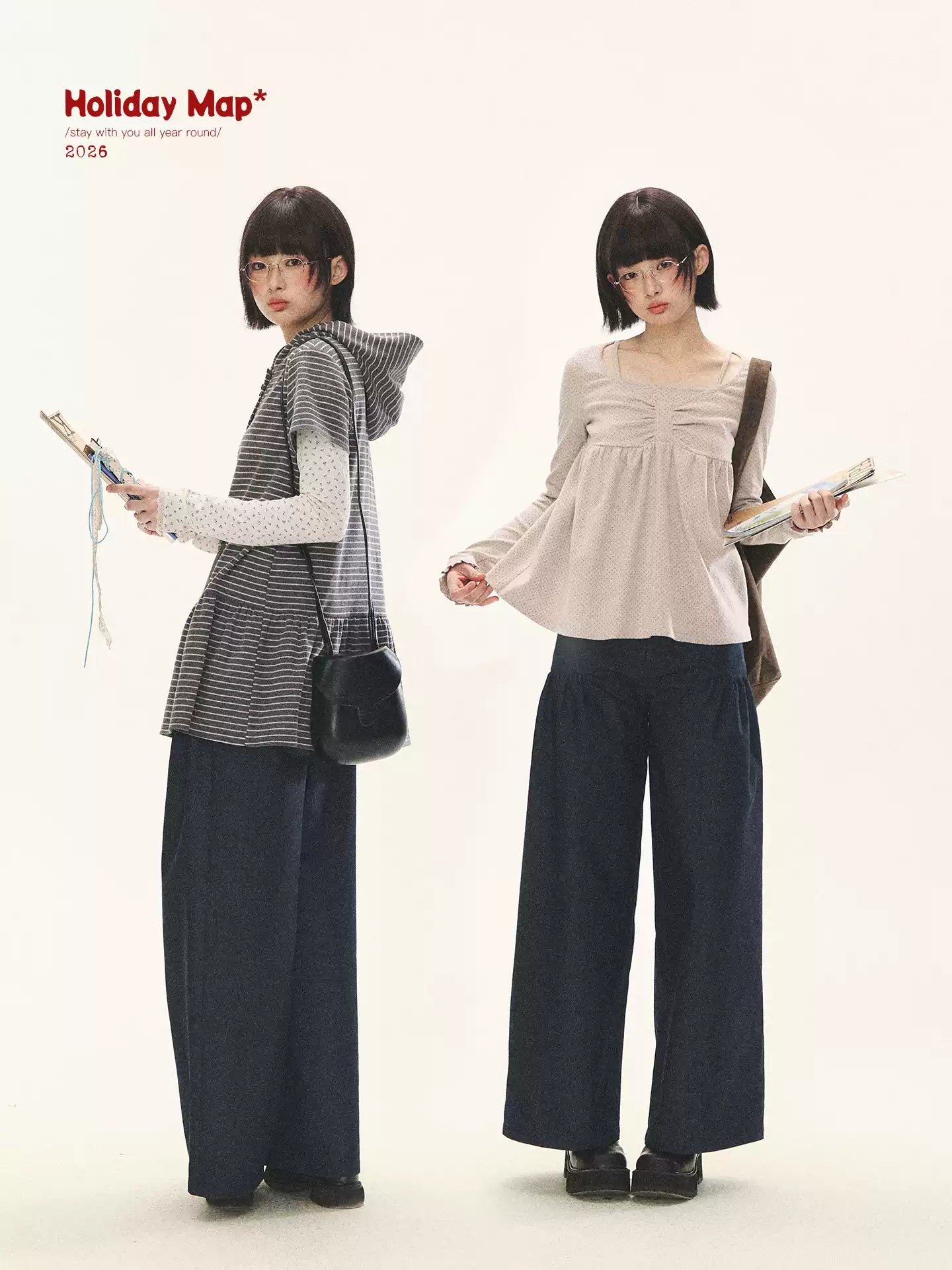 "Lazy Weekend" Deep Blue Ruched Wide Leg Jeans