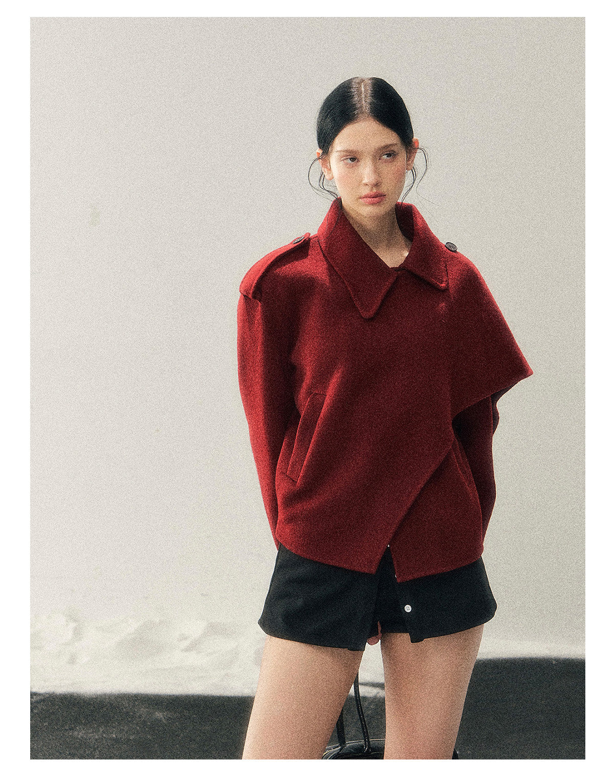 少也眼 “She Hears the Snow Thaw” British-Style Double-Faced Wool Blazer Coat