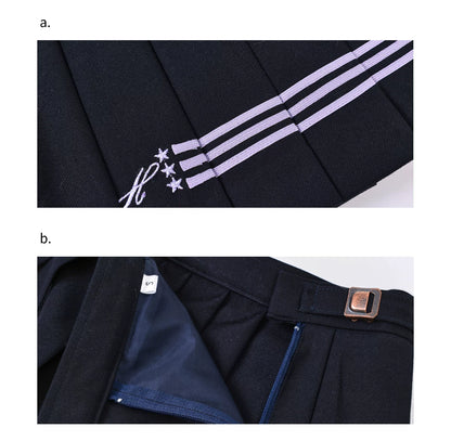"Snow-Cleared Lily" Gray-Lilac JK Long-Sleeve Sailor Uniform Set