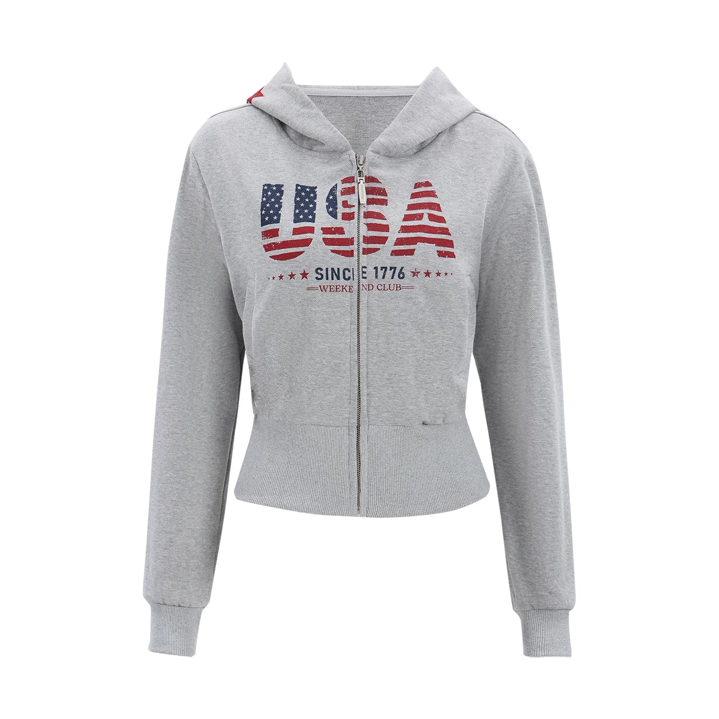 "Runway Legacy" Light Gray Cropped Sweatshirt Jacket
