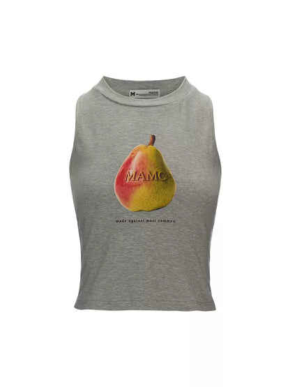 MAMC - "Retro Pear Pop" Cropped Sleeveless Tank Top WE983