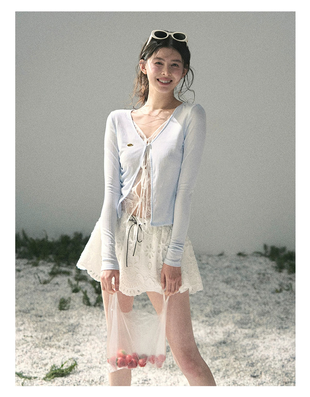 “Dreams Between Seams” Baby Blue Layered Lace Top