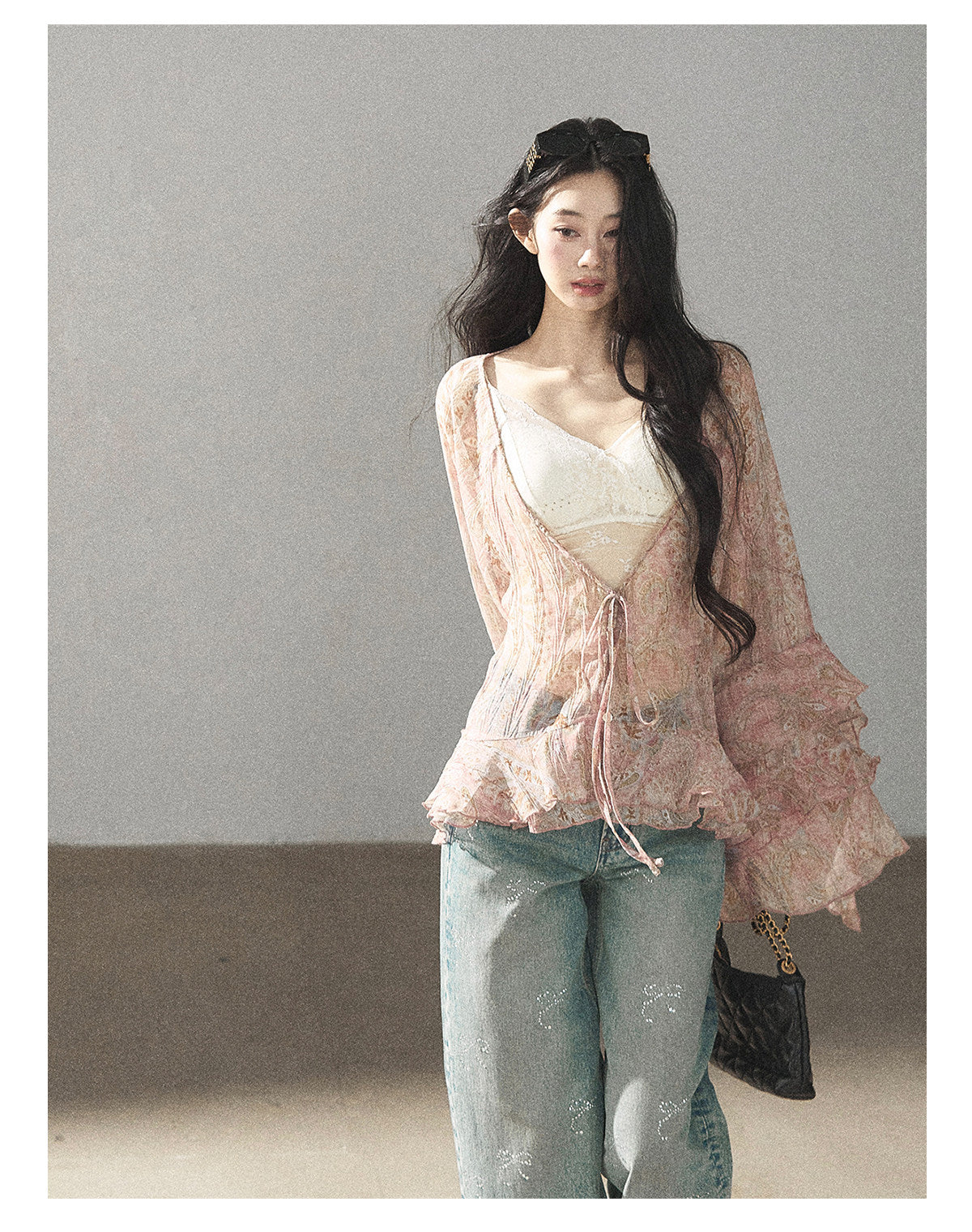 170726 "A Place Where Softness Rests" Lotus Mauve Ruffle Tie-Front Cover-Up Cardigan