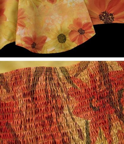 "Sunset Bloom Mood" Halter Floral Midi Dress WE933
