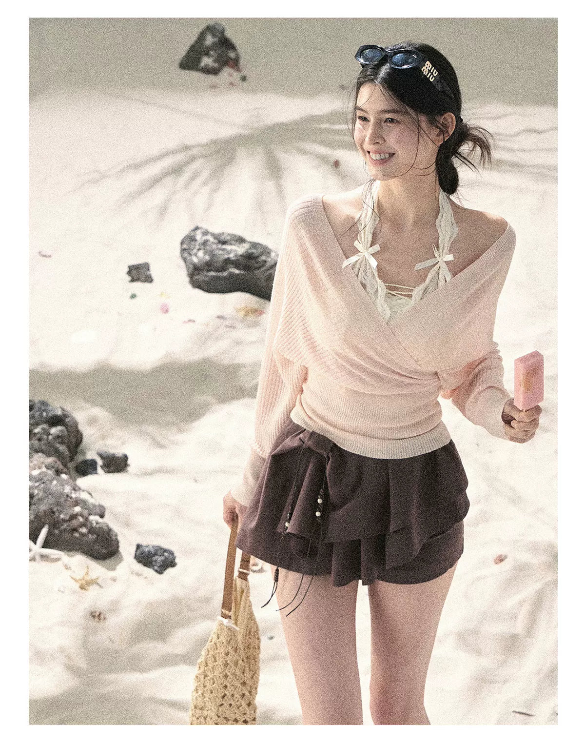 "Cool Touch Reverie" Cinnamon Pink Sun Protection Top Set 563543