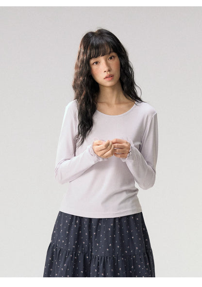 [CAN] “Rose in Bloom” Lavender Knit Cardigan & Floral Skirt 3-Piece Set