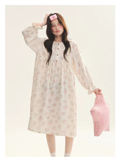 "Floral Journal" Cream Floral Pajama Collection (Free Eye Mask)