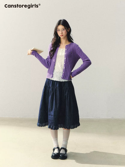 "Milky Bear Mood" Detachable Collar Knit Cardigan LL2026009