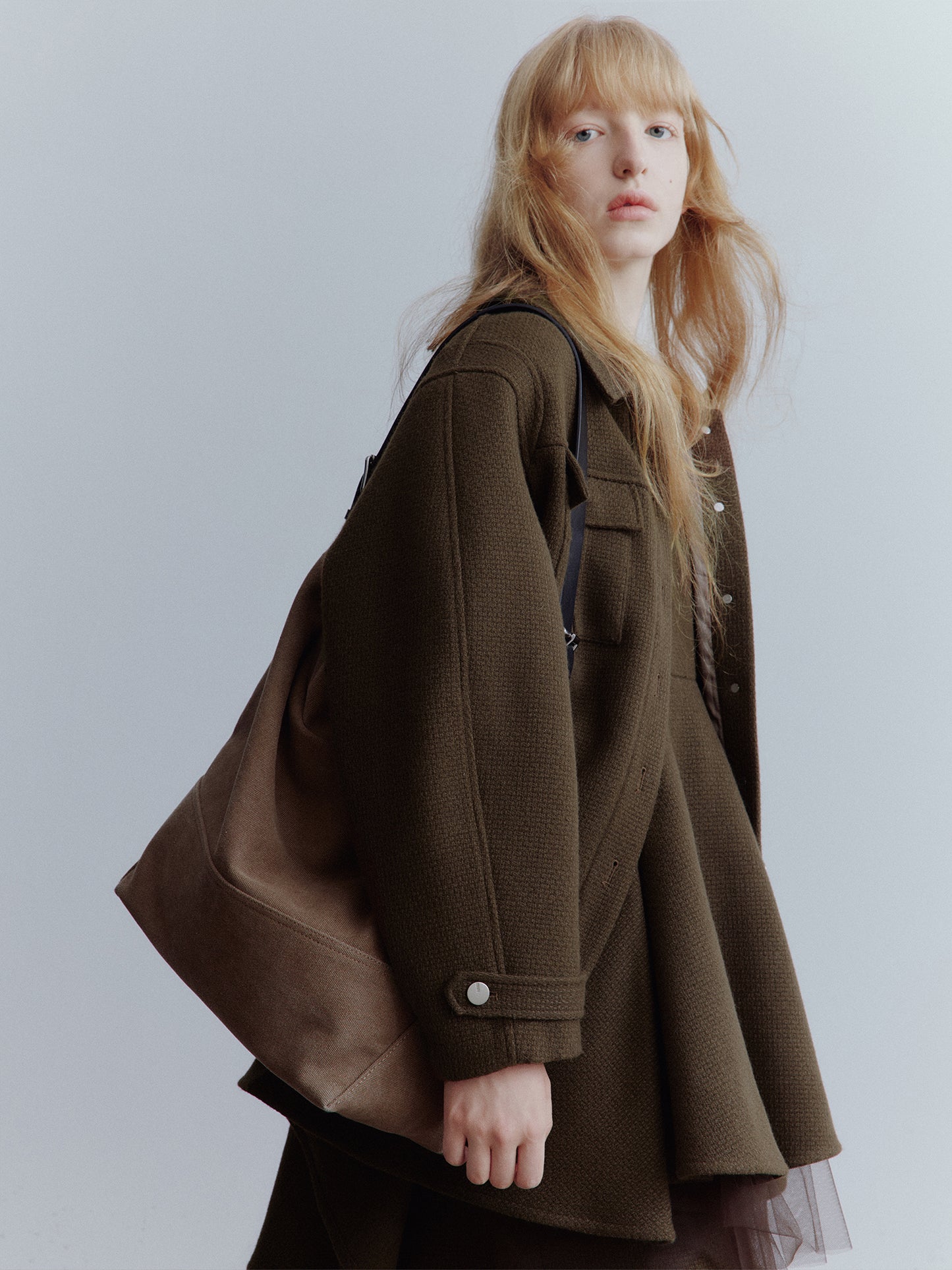 FUSSED Rebel Heiress Wool Blend Jacket – Chocolate Brown FOF-25AW192b