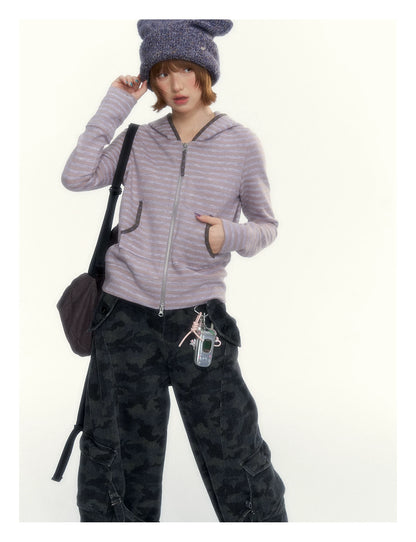 Camouflage Washed Wide-Leg Utility Pants