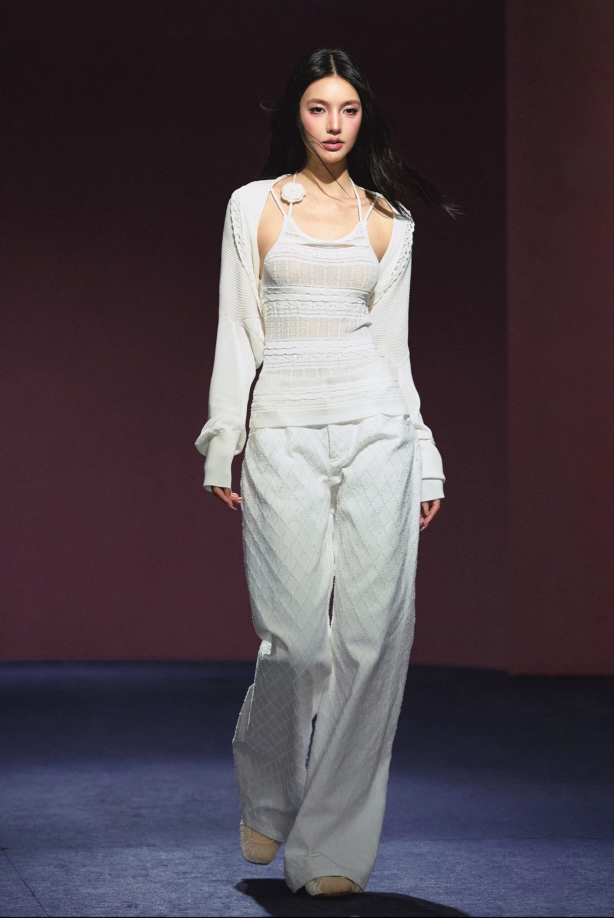 White High-Waisted Wide-Leg Cotton Jeans
