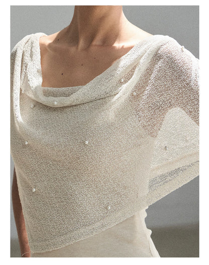 "The Scent of Soapberry" Dutch Cream Beaded Sheer Cover-Up Set