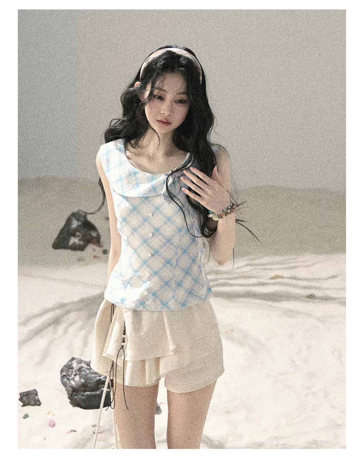 "Layered Petals in Motion" Dutch Cream Ruffle Skort 5324853