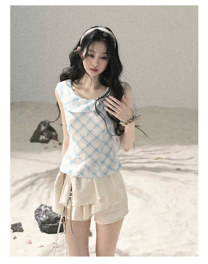 "Layered Petals in Motion" Dutch Cream Ruffle Skort 5324853