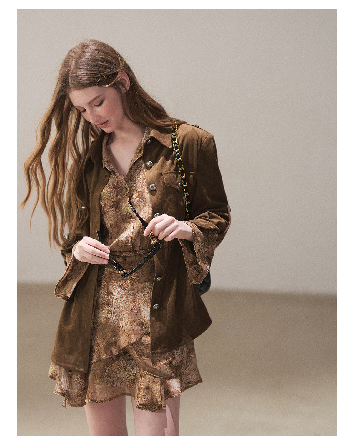 170726 "Scattered Across the Dunes" Rich Cocoa Utility Shirt with Belt