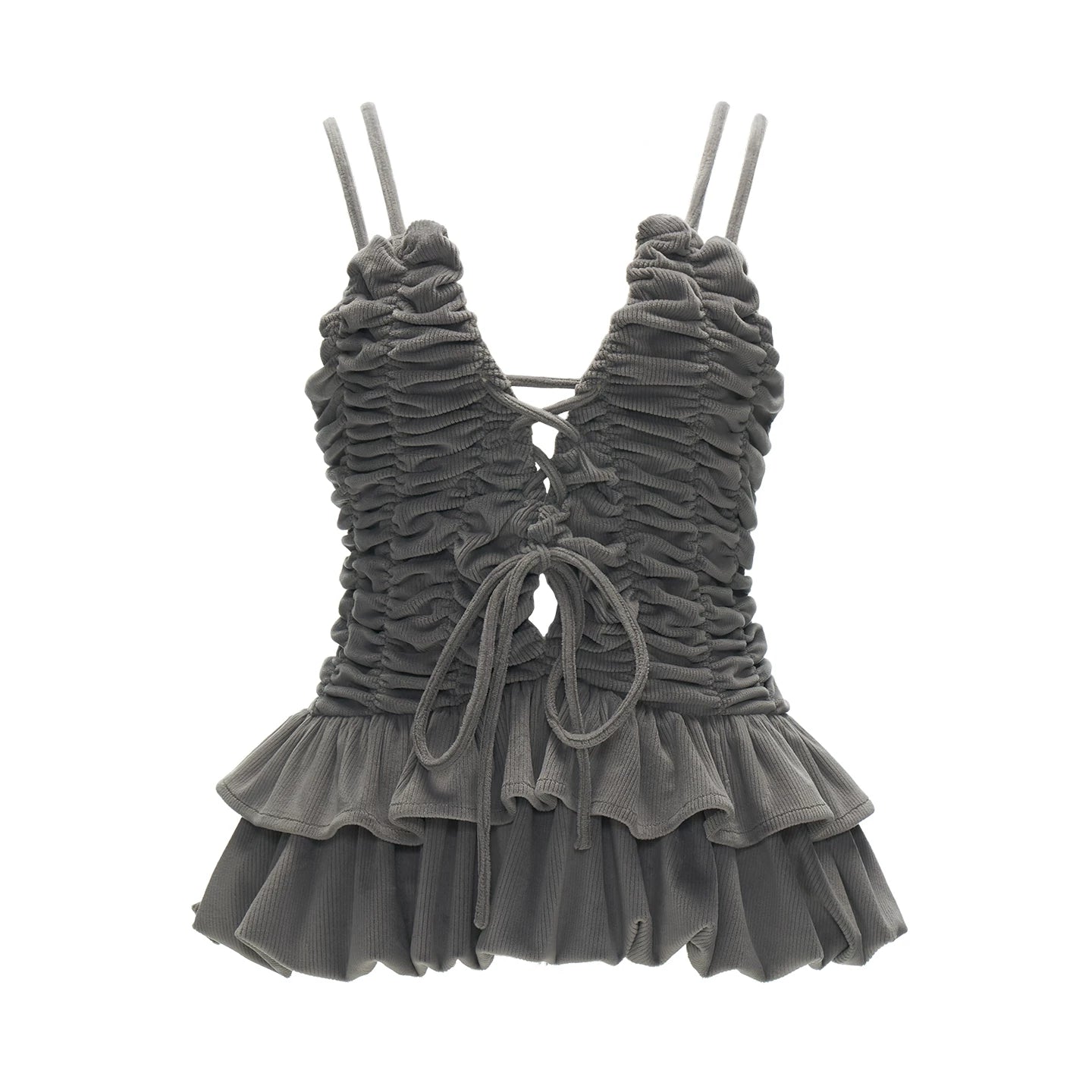 Ruched Ribbon Corset Cami Set WE995