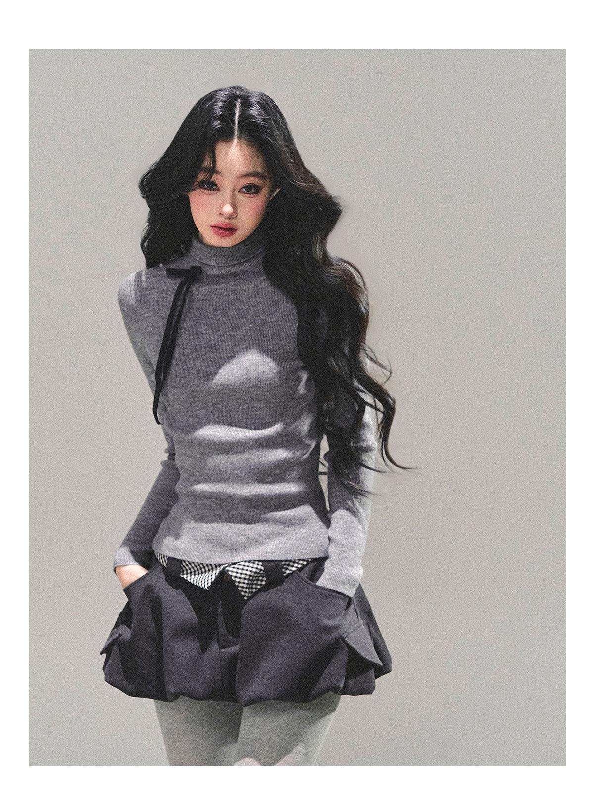 少也眼 “Footprints in the Snow” Winter Bubble Skirt - Gray 68451351