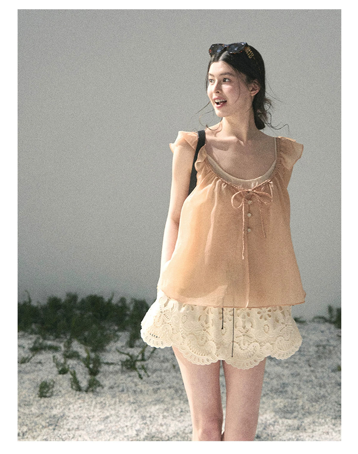 “Your Whisper” Lotus Mauve Babydoll Twinset Top