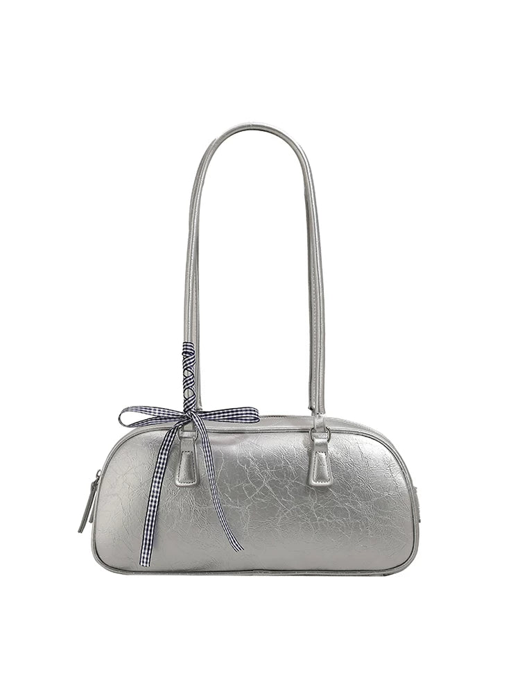 "Silver Siren" Shoulder Bag (Silver / Black / White / Pale Yellow)
