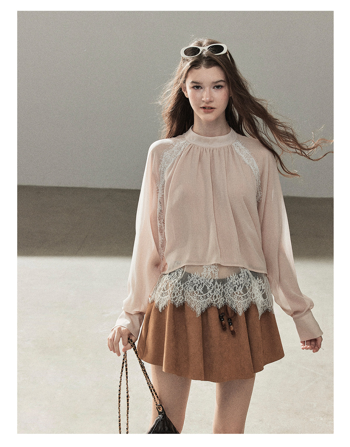 170726 "Blooming Evening Sakura" Soft Pink Lace Cover-Up Blouse