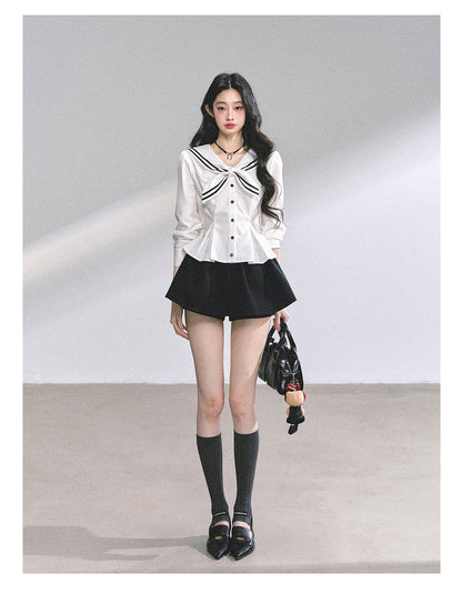 少也眼 "Mary Jane Academy" French Lace Sailor Blouse 7685464