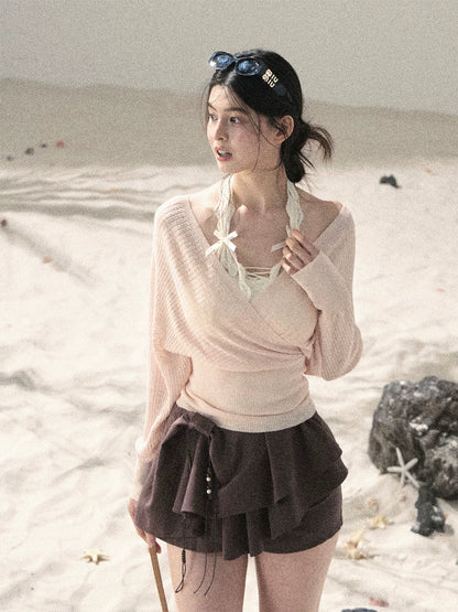 "Cool Touch Reverie" Cinnamon Pink Sun Protection Top Set 563543