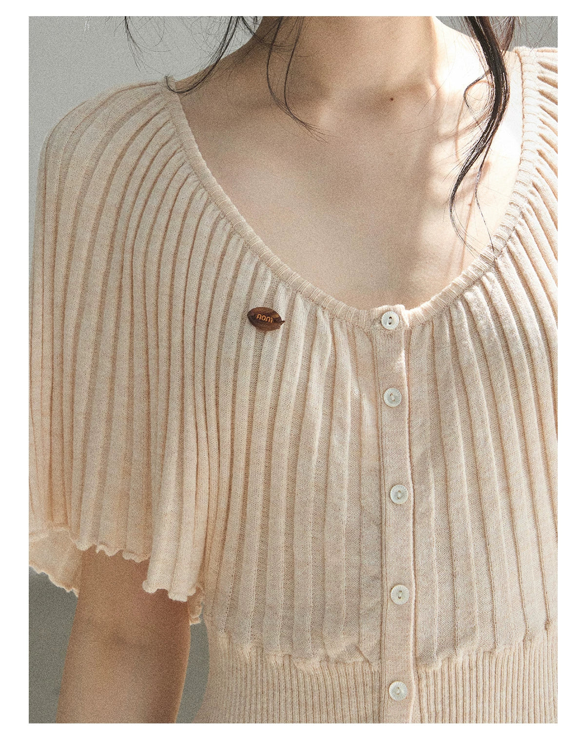 "Orange Sugar Glow" Blush Pink Convertible Off-Shoulder Knit Top
