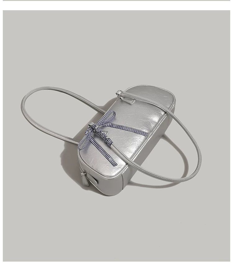 "Silver Siren" Shoulder Bag (Silver / Black / White / Pale Yellow)