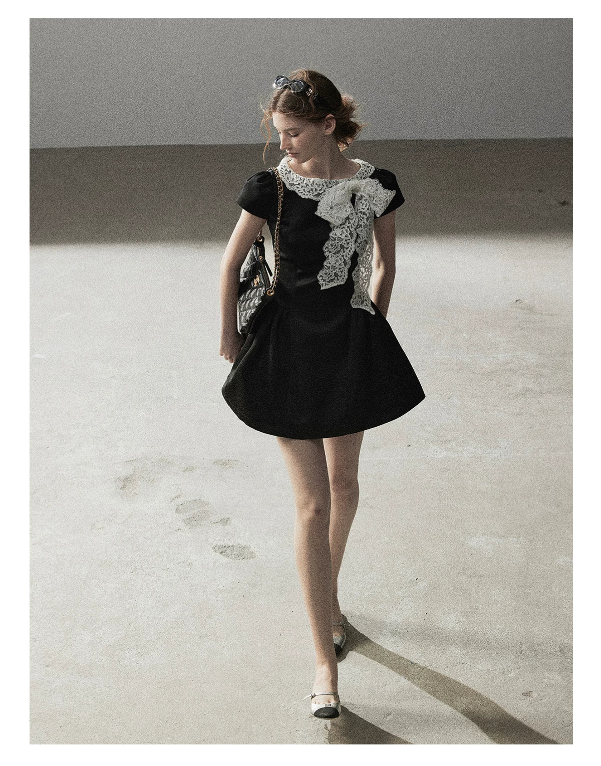 "A River Woven by Moonlight" Rich Black Lace Cocktail Mini Dress